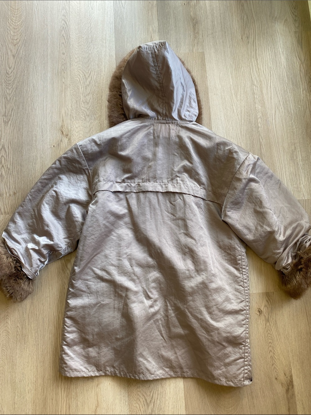 Vintage Linda Lundström La Parka 3-in-1 Coat Heather Grey Taupe Minimalist Small - Picture 11 of 14